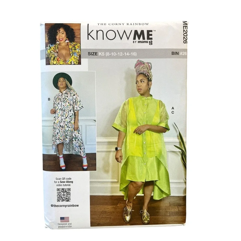 Know Me ME2026 Misses Shirt Dress Knit Tank Dress K5‎ (8-16) Modern